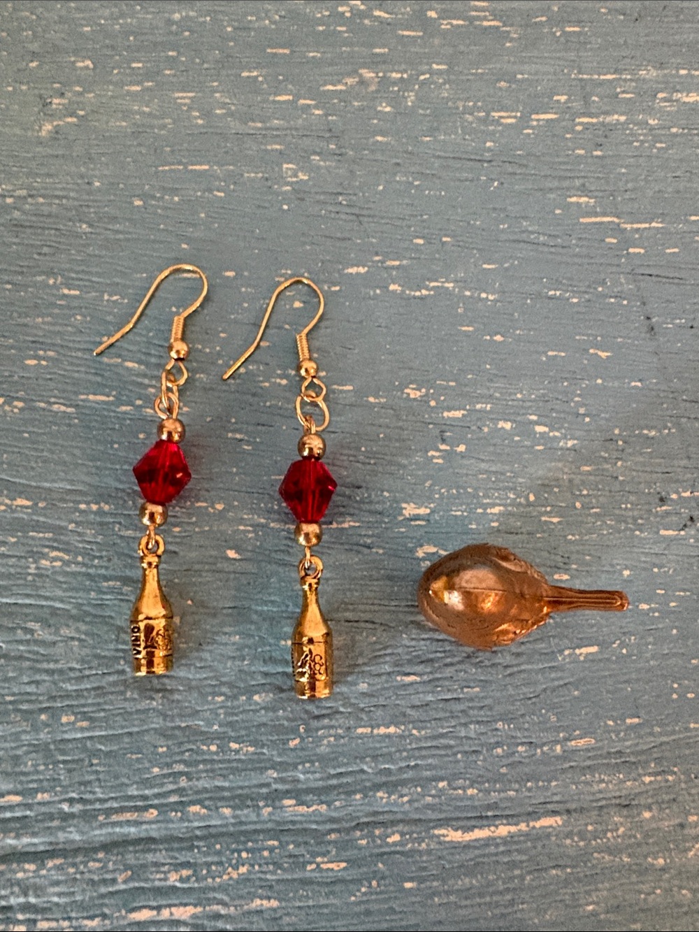 OKO designs Swarovski wine bottle earrings
